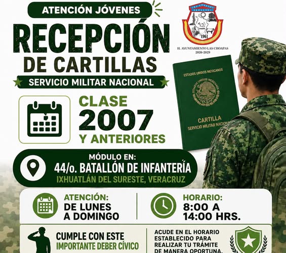 Recepción de Cartillas del Servicio Militar Nacional