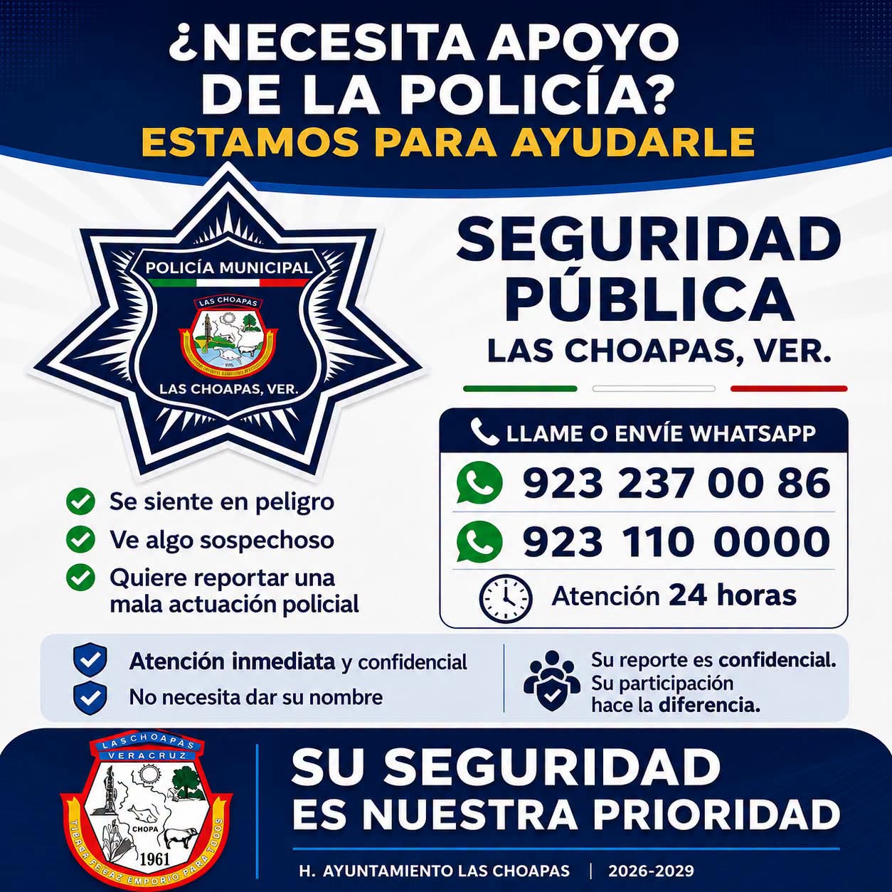 Necesitas apoyo de la policia: Estamos para servirte!!!