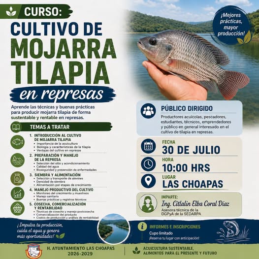  Curso de Cultivo de Mojarra Tilapia en Represas