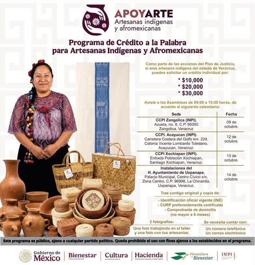 ATENCIÓN, MUJERES ARTESANAS INDÍGENAS Y AFROMEXICANAS