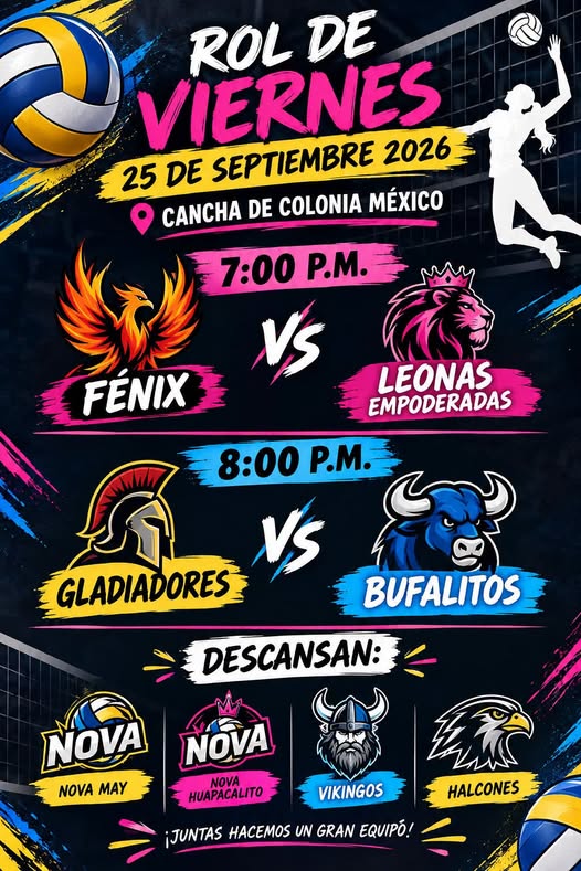 ROL DE VIERNES | ACTIVIDADES DE VOLEIBOL