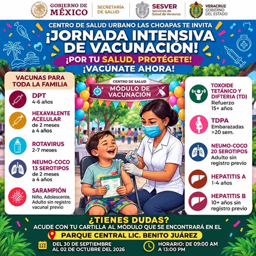 Jornada Intensiva de Vacunación en Las Choapas