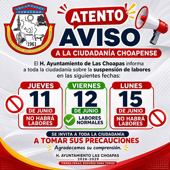 Aviso Suspension de Labores