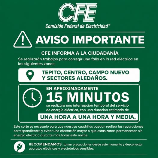 AVISO URGENTE | CFE INFORMA