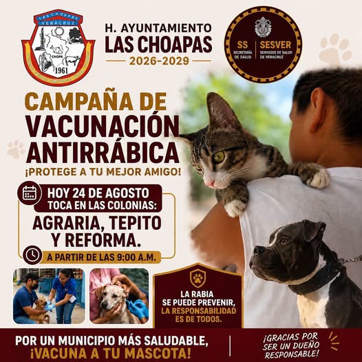 🐶🐱 SALUD | HOY CONTINÚA LA CAMPAÑA DE VACUNACIÓN ANTIRRÁBICA
