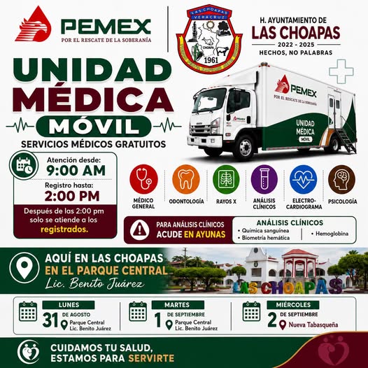  UNIDAD MÉDICA MÓVIL PEMEX | SERVICIOS GRATUITOS