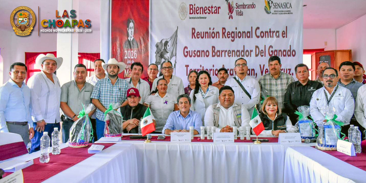 Las Choapas participa en reunión regional para prevenir el Gusano Barrenador del Ganado.