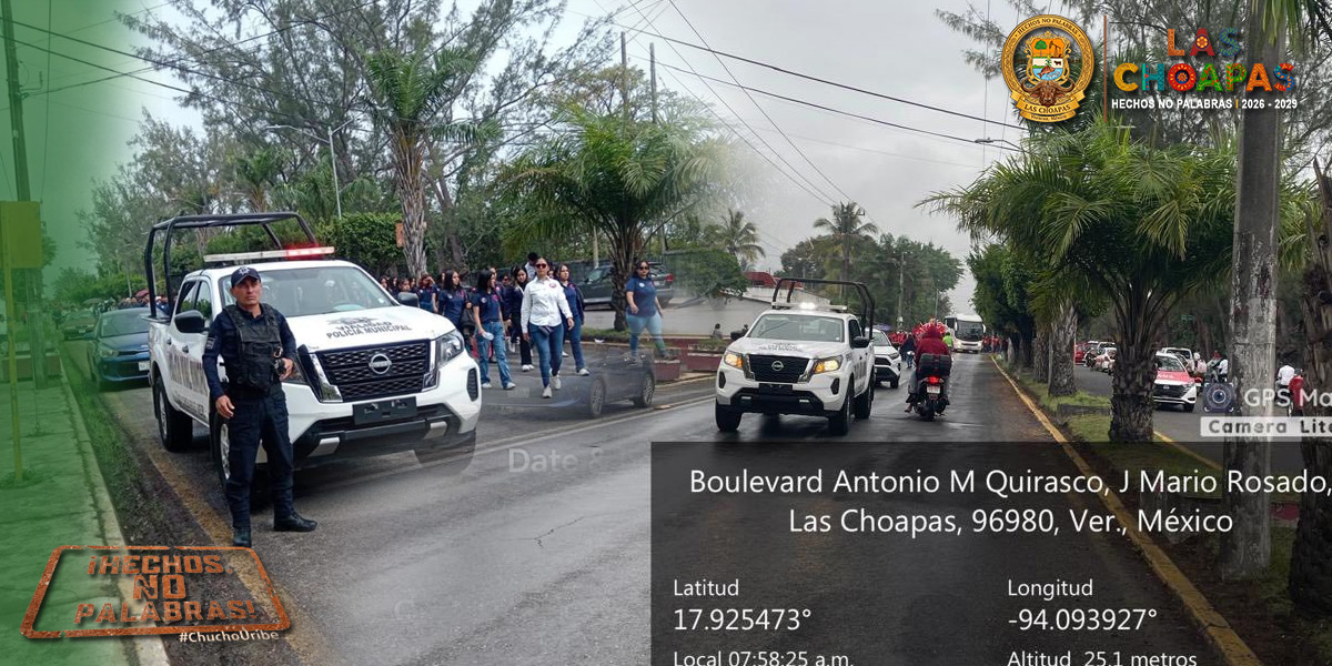 Seguridad Pública Municipal resguarda desfile del 88 aniversario de la Expropiación Petrolera.